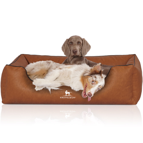 Knuffelwuff Hondenbed Henderson van kunstleer XL 105 x 75cm roestkleurig