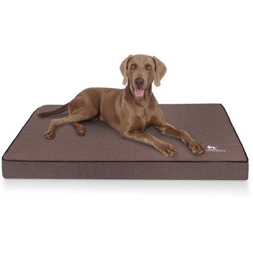 Orthopedische hondenmat Nantucket van velours met een handgeweven karakter L 80 x 60cm bruin